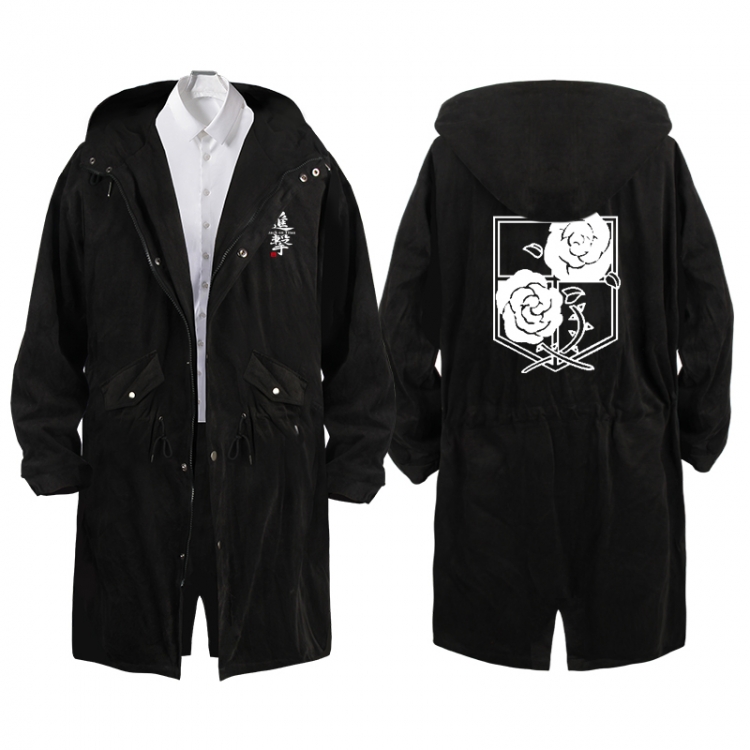 Shingeki no Kyojin  Anime Peripheral Hooded Long Windbreaker Jacket from S to 3XL