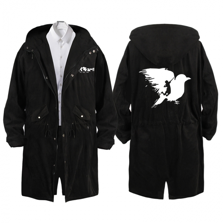 Haikyuu!!  Anime Peripheral Hooded Long Windbreaker Jacket from S to 3XL