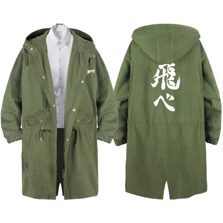 Haikyuu!!  Anime Peripheral Hooded Long Windbreaker Jacket from S to 3XL