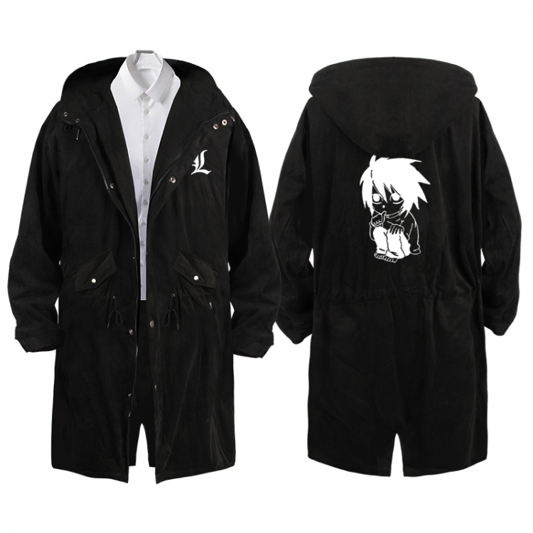 Death note  Anime Peripheral Hooded Long Windbreaker Jacket from S to 3XL