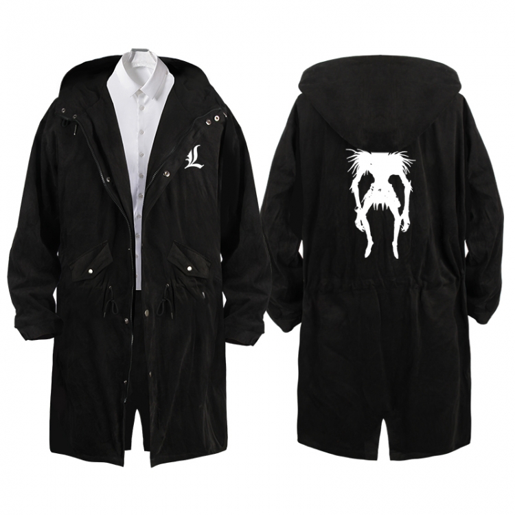 Death note  Anime Peripheral Hooded Long Windbreaker Jacket from S to 3XL