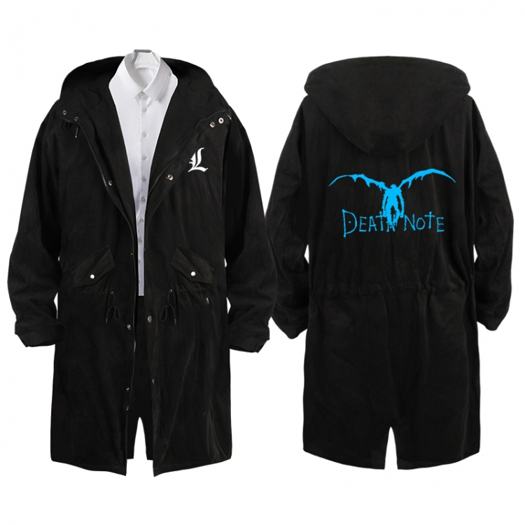 Death note  Anime Peripheral Hooded Long Windbreaker Jacket from S to 3XL