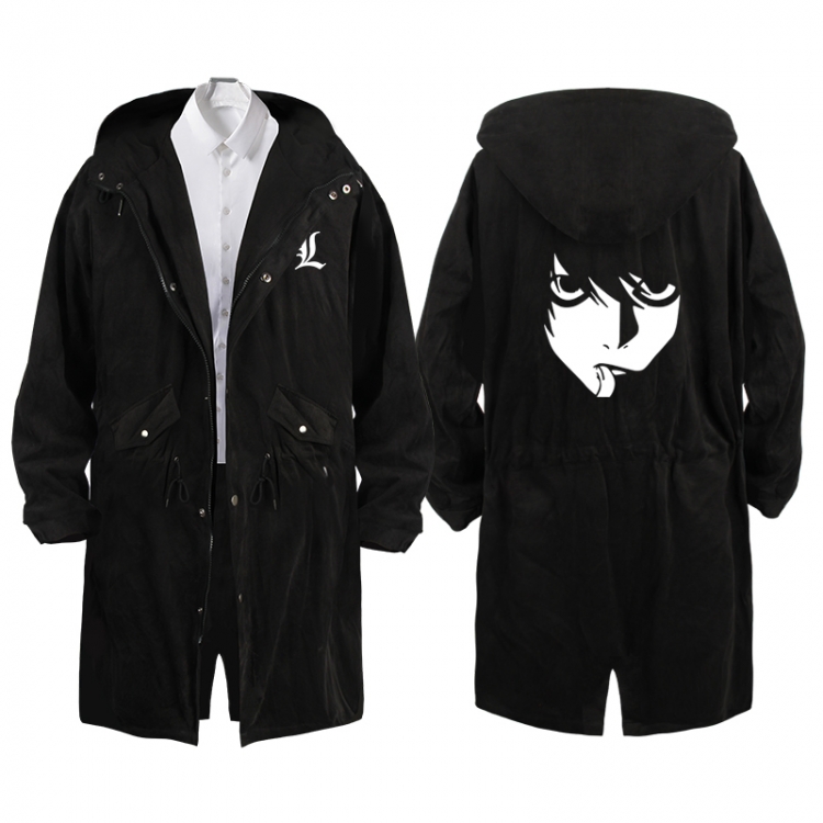 Death note  Anime Peripheral Hooded Long Windbreaker Jacket from S to 3XL