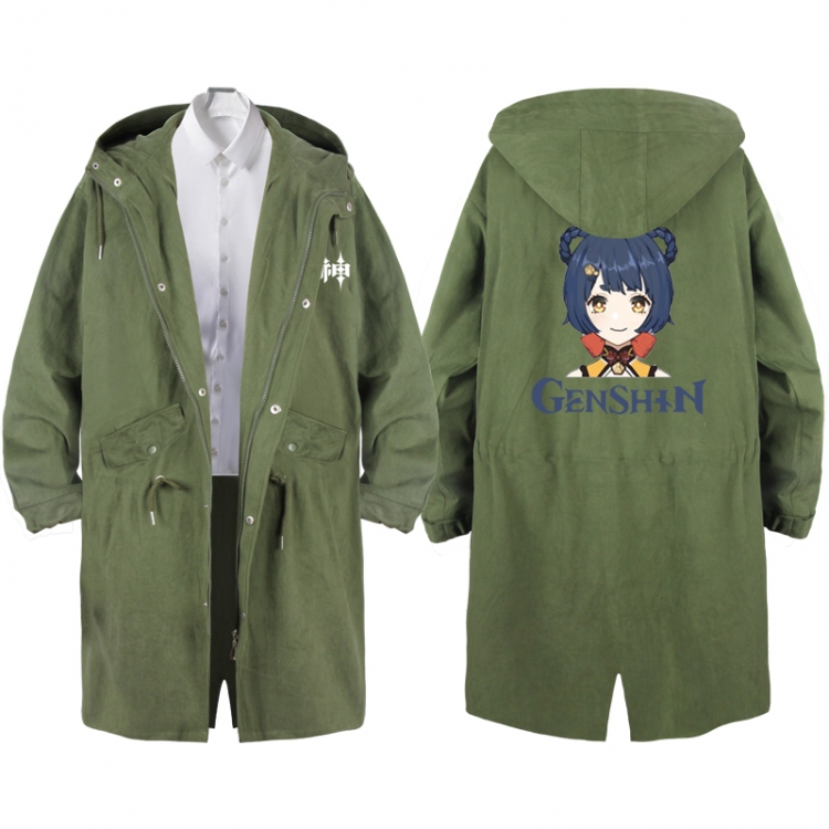 Genshin Impact  Anime Peripheral Hooded Long Windbreaker Jacket from S to 3XL