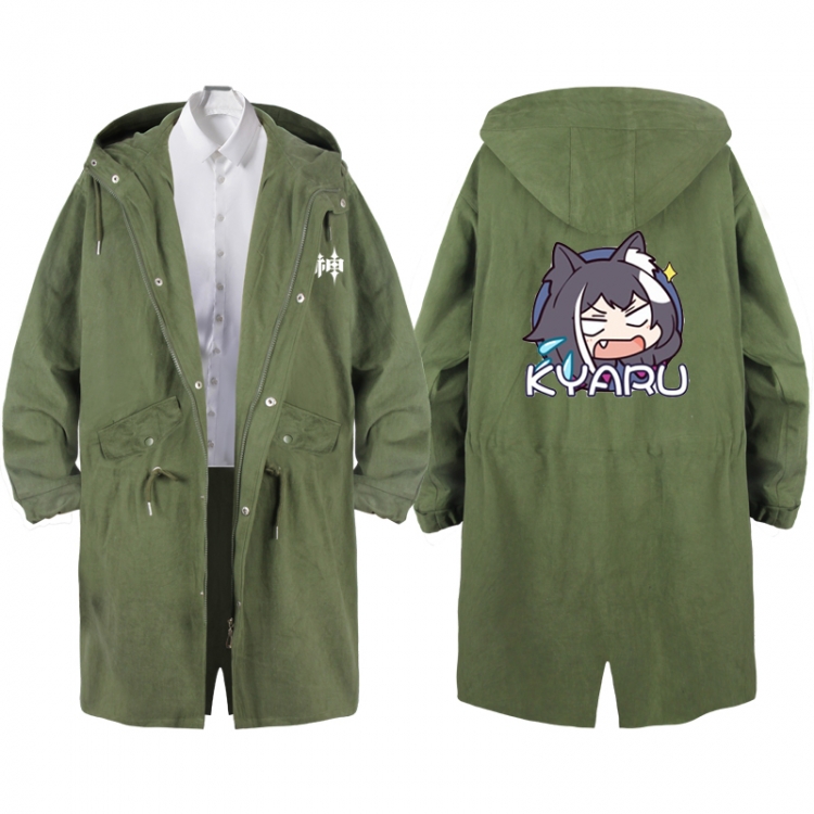 Genshin Impact  Anime Peripheral Hooded Long Windbreaker Jacket from S to 3XL