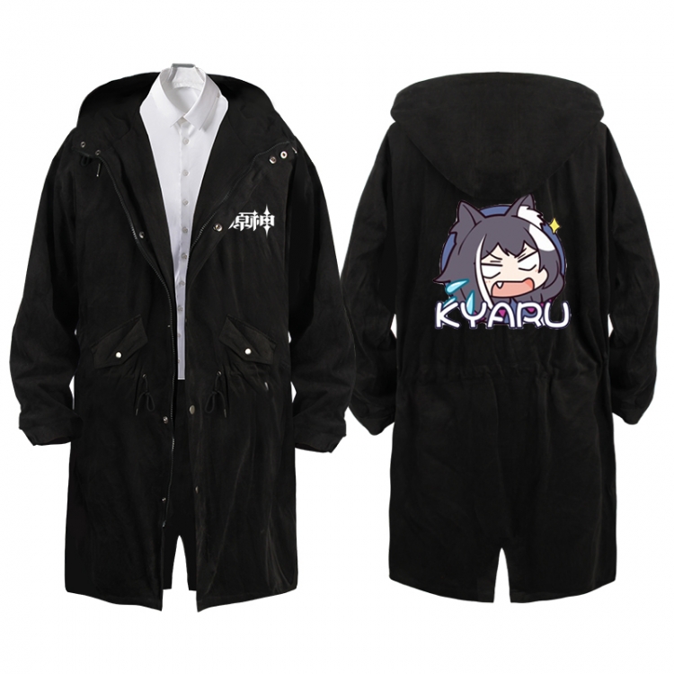 Genshin Impact  Anime Peripheral Hooded Long Windbreaker Jacket from S to 3XL