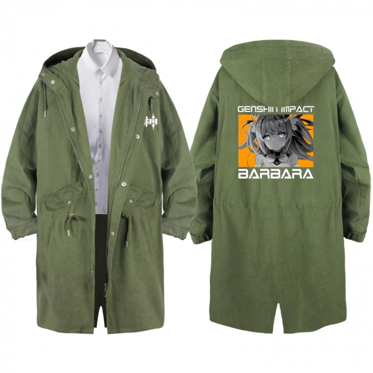 Genshin Impact  Anime Peripheral Hooded Long Windbreaker Jacket from S to 3XL