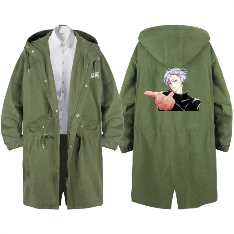 Jujutsu Kaisen  Anime Peripheral Hooded Long Windbreaker Jacket from S to 3XL