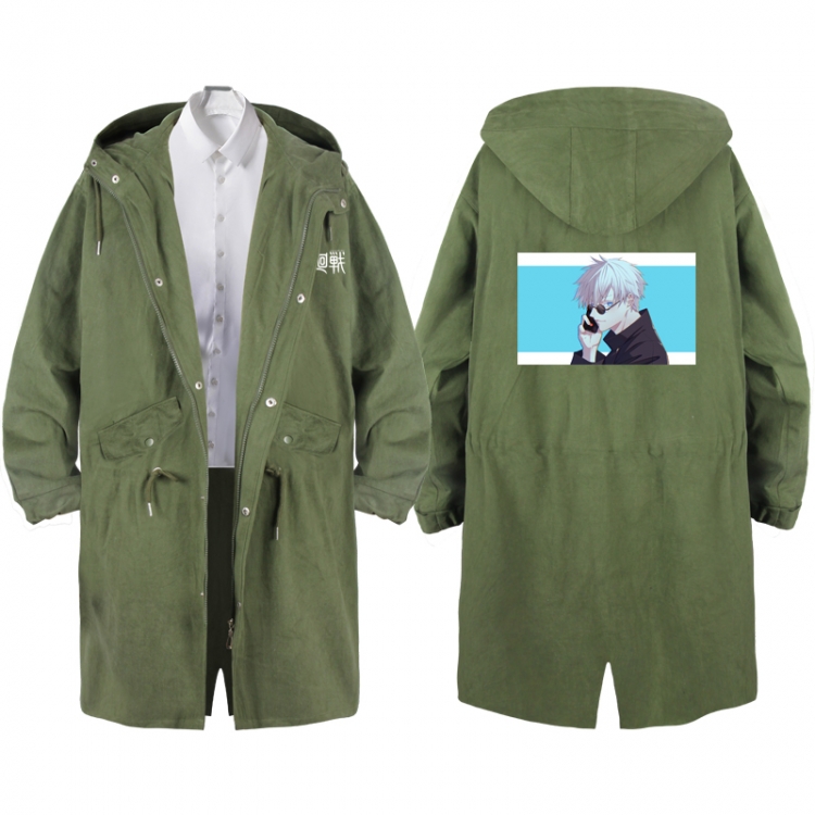 Jujutsu Kaisen  Anime Peripheral Hooded Long Windbreaker Jacket from S to 3XL