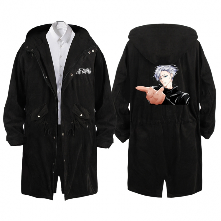 Jujutsu Kaisen  Anime Peripheral Hooded Long Windbreaker Jacket from S to 3XL