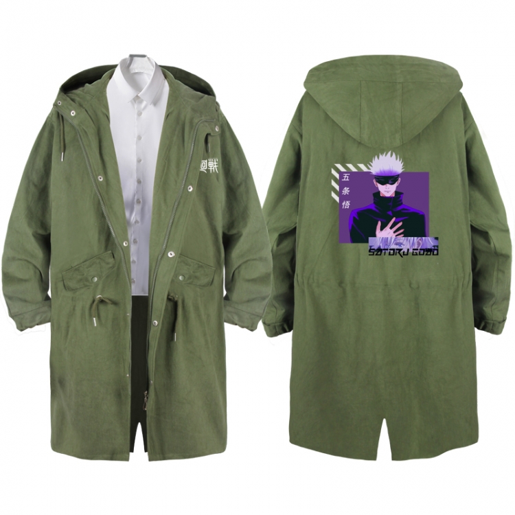 Jujutsu Kaisen  Anime Peripheral Hooded Long Windbreaker Jacket from S to 3XL
