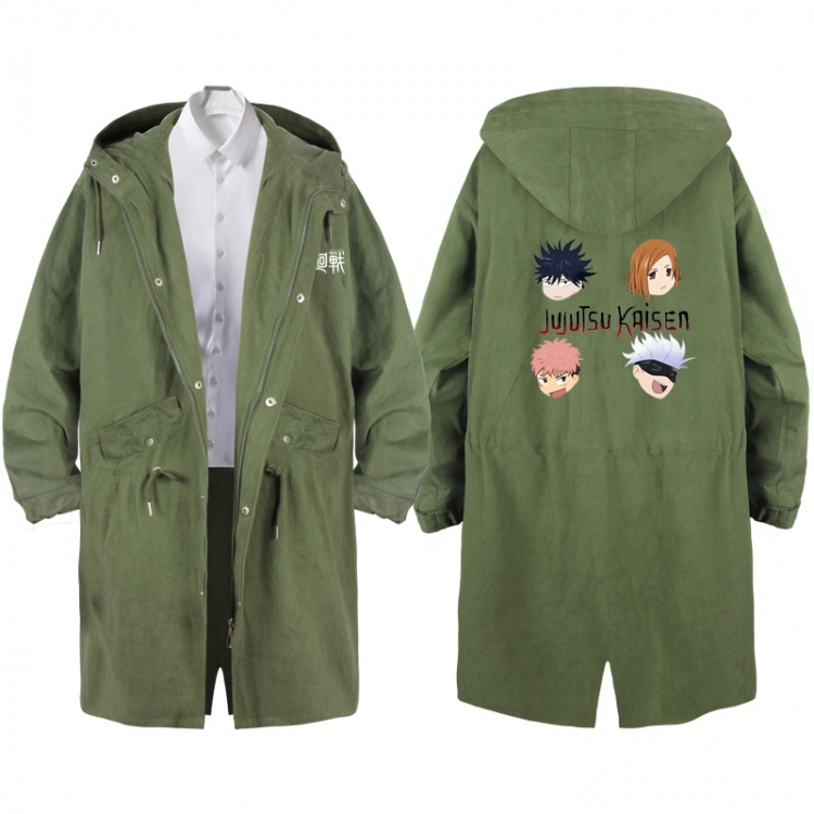 Jujutsu Kaisen  Anime Peripheral Hooded Long Windbreaker Jacket from S to 3XL