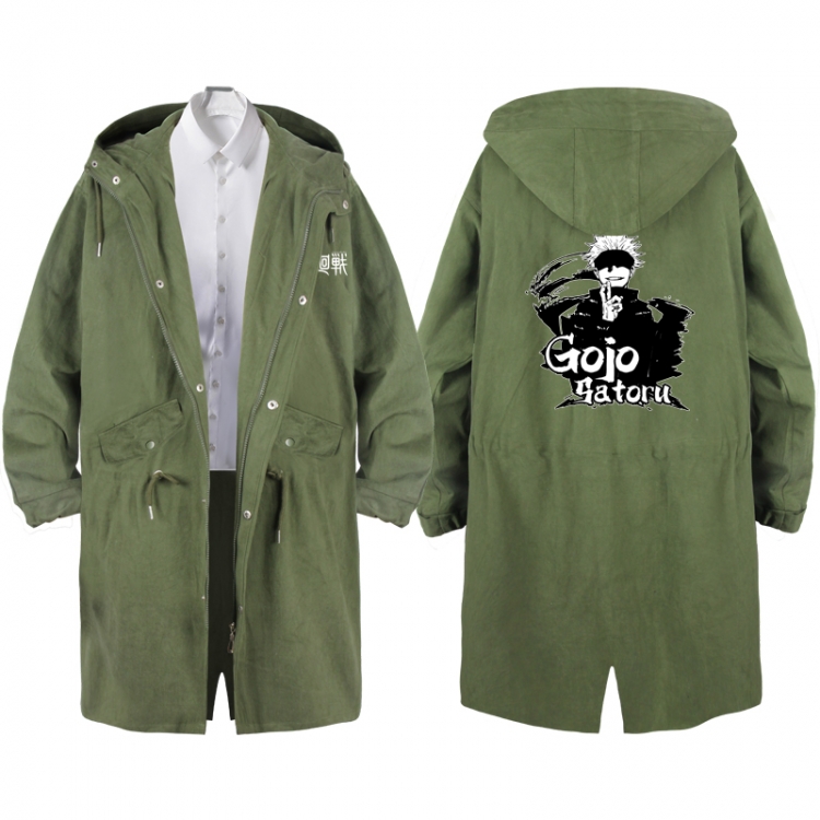 Jujutsu Kaisen  Anime Peripheral Hooded Long Windbreaker Jacket from S to 3XL