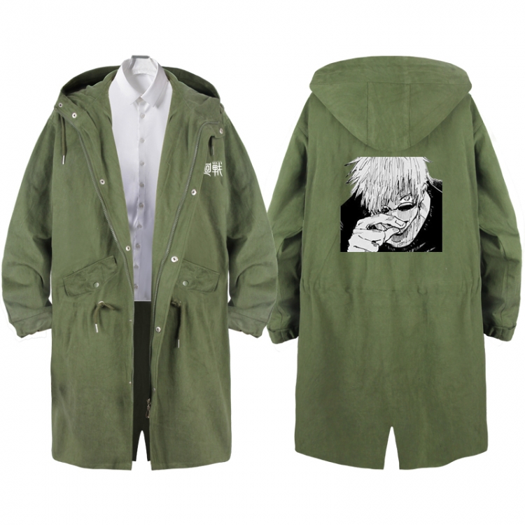 Jujutsu Kaisen  Anime Peripheral Hooded Long Windbreaker Jacket from S to 3XL