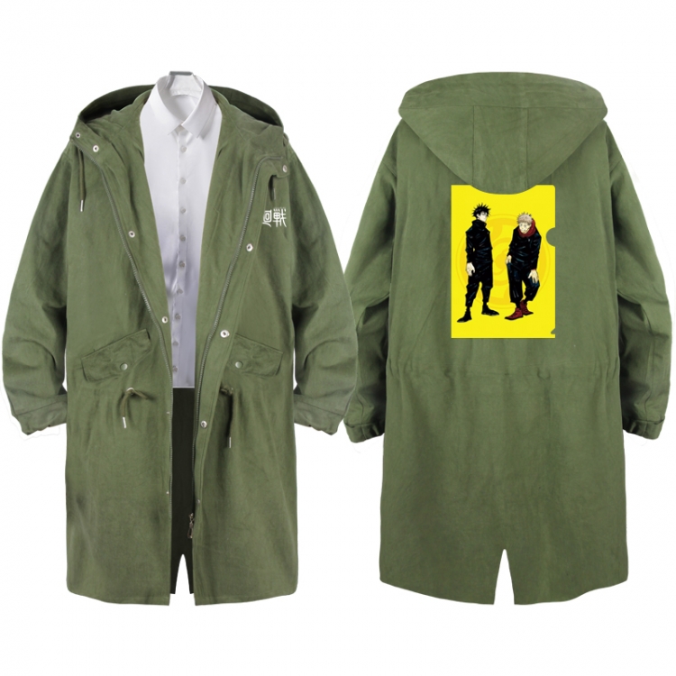 Jujutsu Kaisen  Anime Peripheral Hooded Long Windbreaker Jacket from S to 3XL