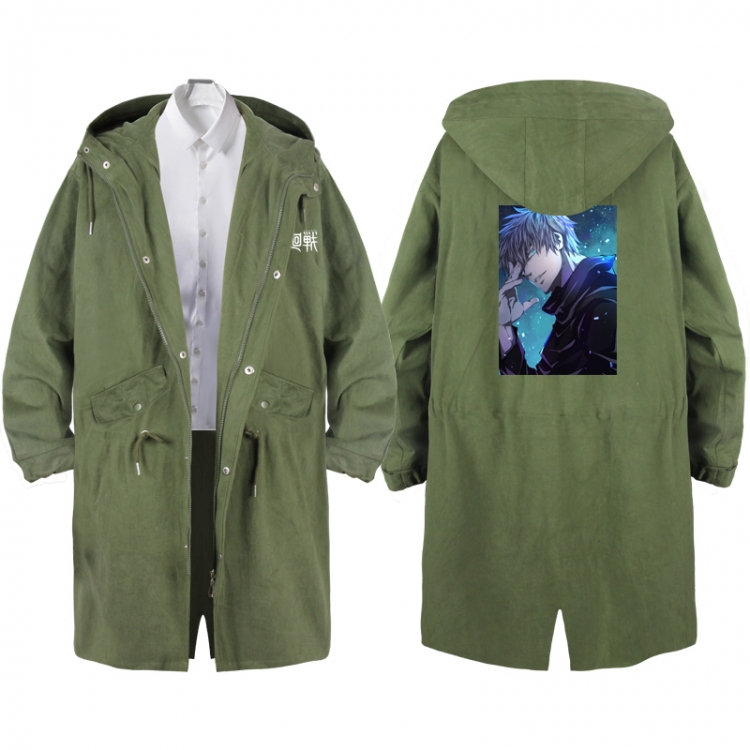Jujutsu Kaisen  Anime Peripheral Hooded Long Windbreaker Jacket from S to 3XL