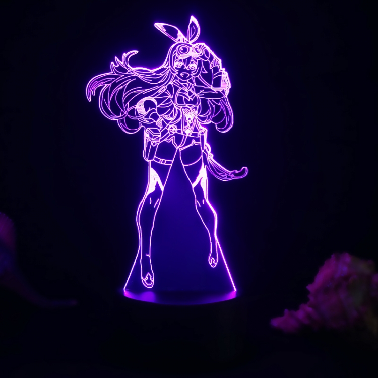 Genshin Impact  3D night light USB touch switch colorful acrylic table lamp BLACK BASE  2050