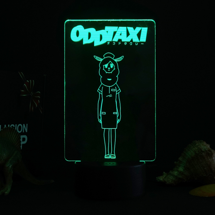 ODD-TAXI 3D night light USB touch switch colorful acrylic table lamp BLACK BASE 2501