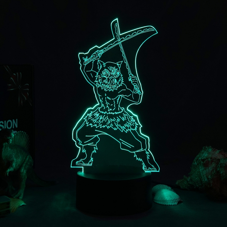 Demon Slayer Kimets 3D night light USB touch switch colorful acrylic table lamp BLACK BASE
