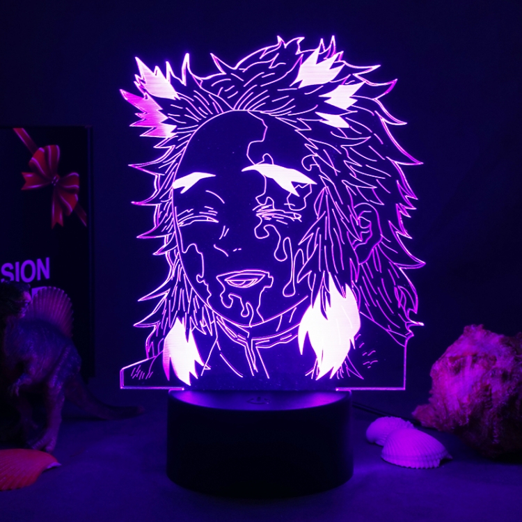 Demon Slayer Kimets 3D night light USB touch switch colorful acrylic table lamp BLACK BASE