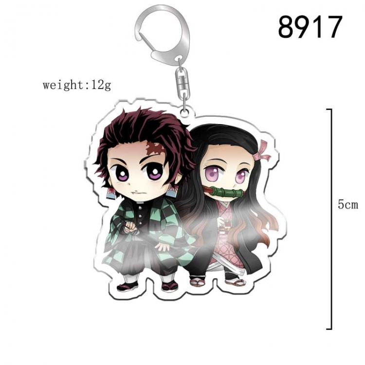 Demon Slayer Kimets Anime acrylic Key Chain  price for 5 pcs 8917
