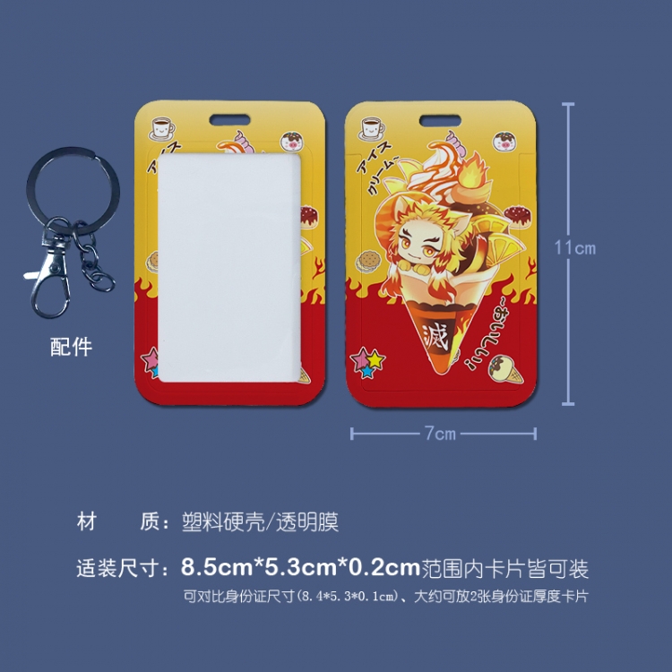  Demon Slayer Kimets  3D embossed hard shell card holder badge keychain  price for 5 