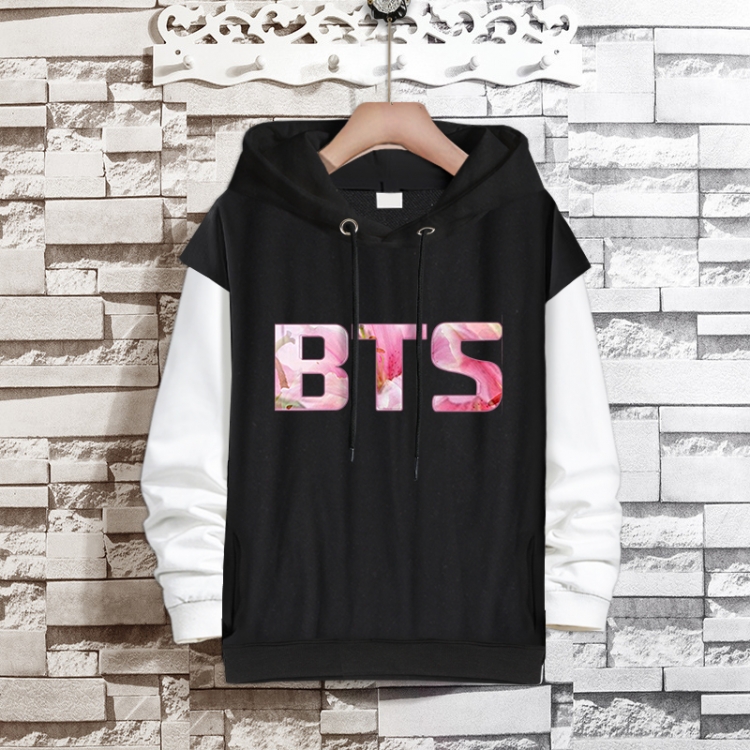 BTS  Movie star fake two-piece thick hooded sweater from S to 3XL