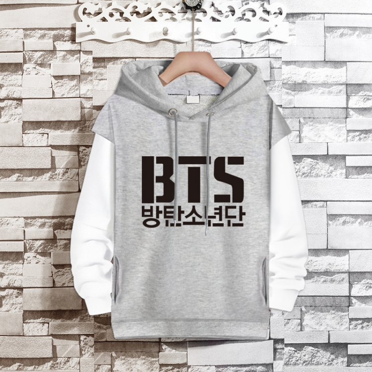 BTS  Movie star fake two-piece thick hooded sweater from S to 3XL