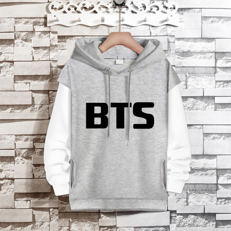 BTS  Movie star fake two-piece thick hooded sweater from S to 3XL