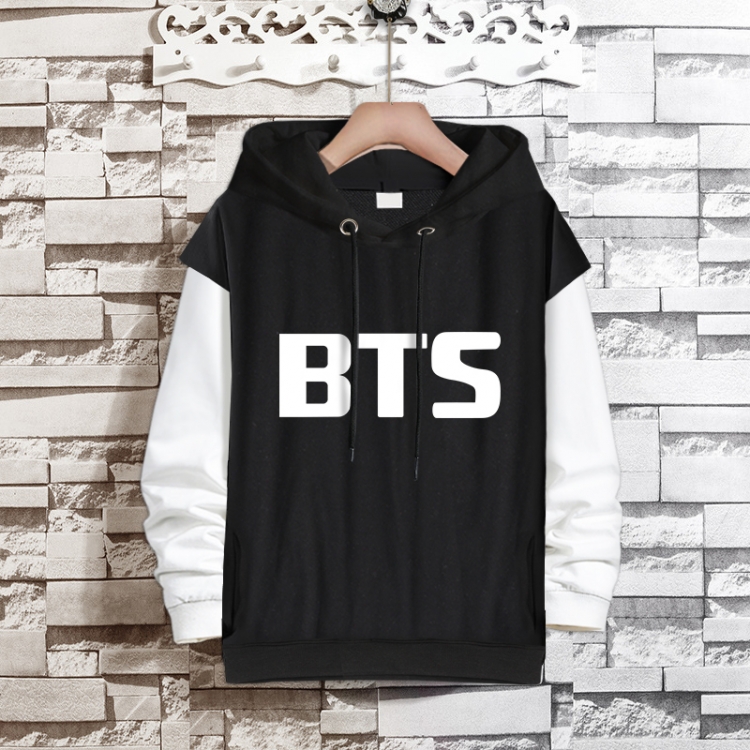 BTS  Movie star fake two-piece thick hooded sweater from S to 3XL