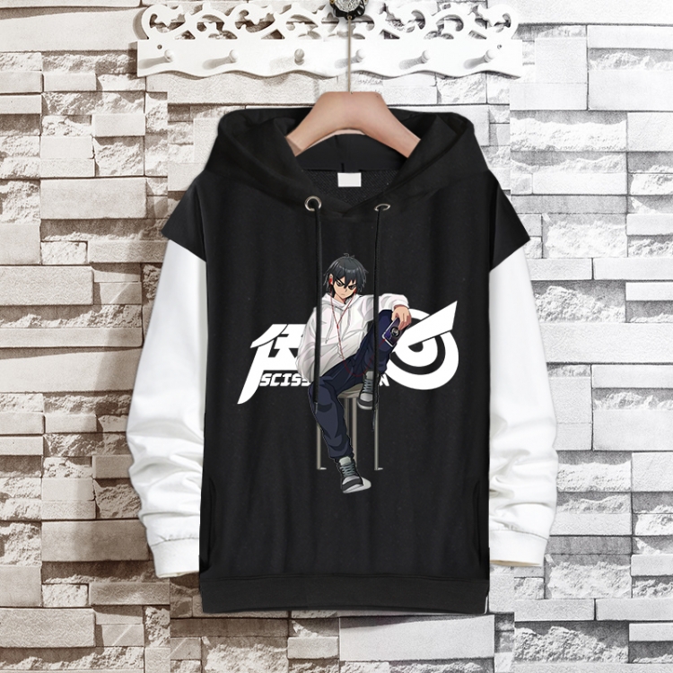 Scissor Seven  Anime fake two-piece thick hooded sweater from S to 3XL
