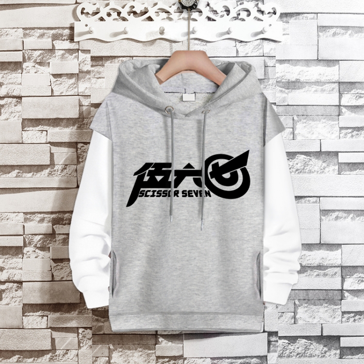 Scissor Seven  Anime fake two-piece thick hooded sweater from S to 3XL