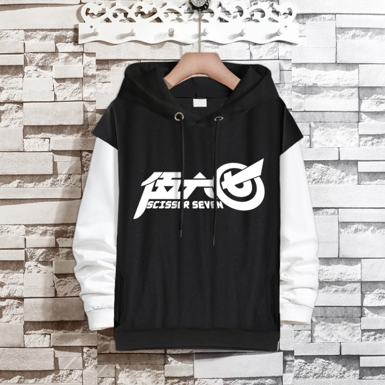 Scissor Seven  Anime fake two-piece thick hooded sweater from S to 3XL