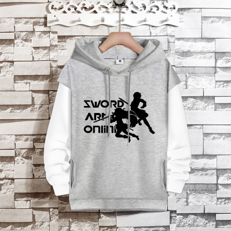 Sword Art Online Anime fake two-piece thick hooded sweater from S to 3XL