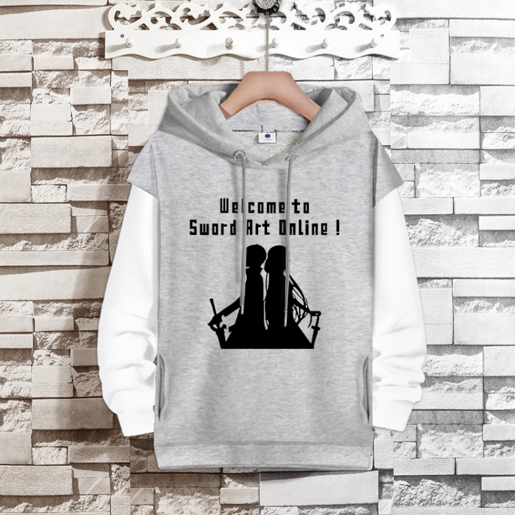 Sword Art Online Anime fake two-piece thick hooded sweater from S to 3XL