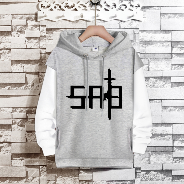 Sword Art Online Anime fake two-piece thick hooded sweater from S to 3XL