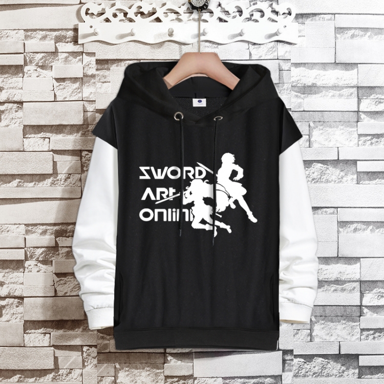 Sword Art Online Anime fake two-piece thick hooded sweater from S to 3XL
