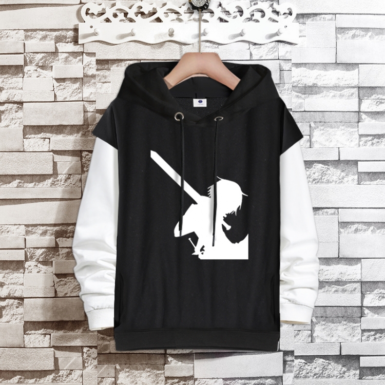 Sword Art Online Anime fake two-piece thick hooded sweater from S to 3XL