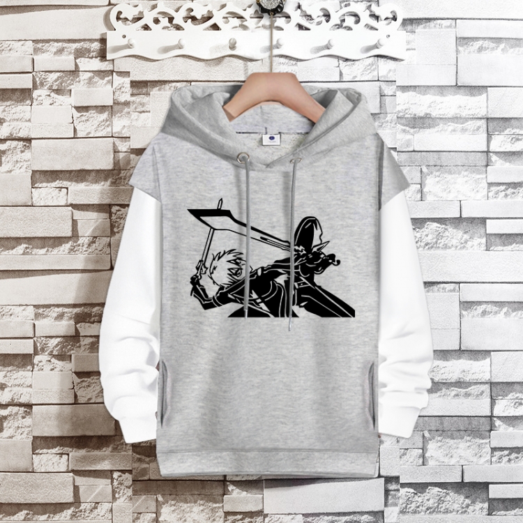 Sword Art Online Anime fake two-piece thick hooded sweater from S to 3XL