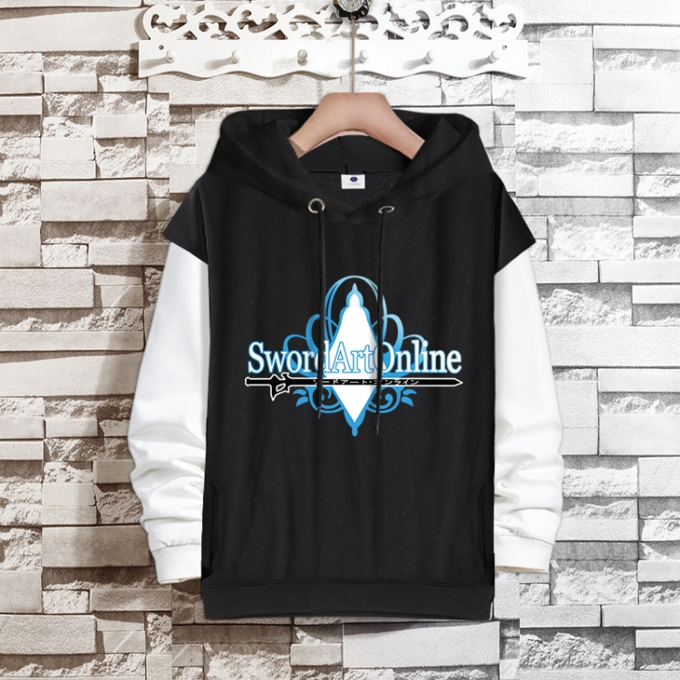 Sword Art Online Anime fake two-piece thick hooded sweater from S to 3XL