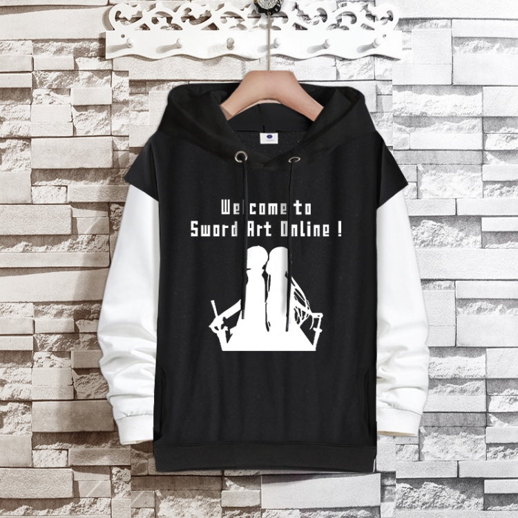 Sword Art Online Anime fake two-piece thick hooded sweater from S to 3XL