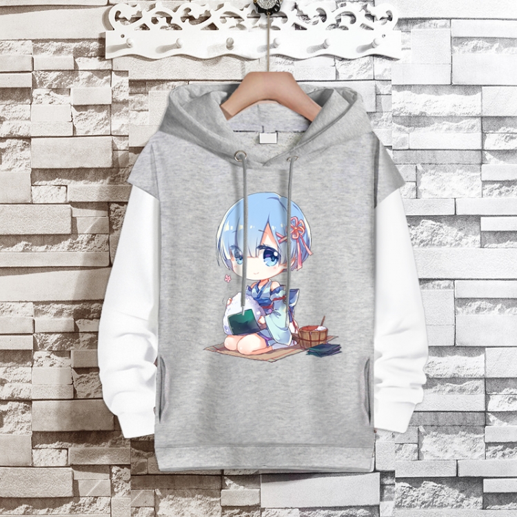 Re:Zero kara Hajimeru Isekai Seikatsu Anime fake two-piece thick hooded sweater from S to 3XL