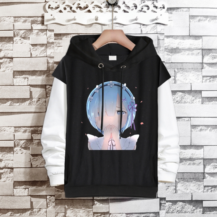 Re:Zero kara Hajimeru Isekai Seikatsu Anime fake two-piece thick hooded sweater from S to 3XL