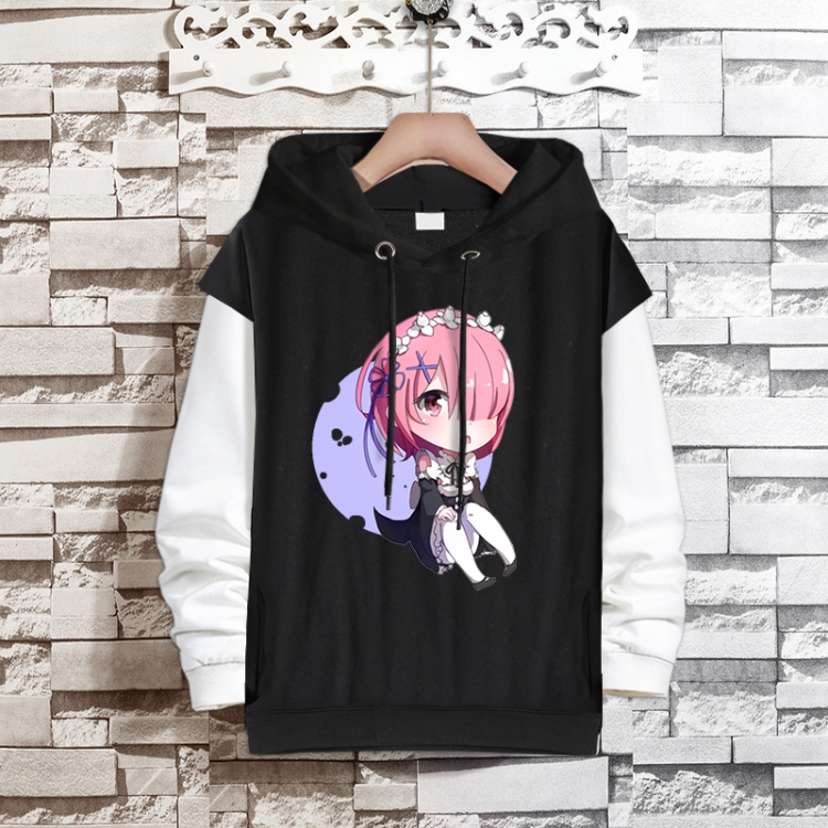 Re:Zero kara Hajimeru Isekai Seikatsu Anime fake two-piece thick hooded sweater from S to 3XL