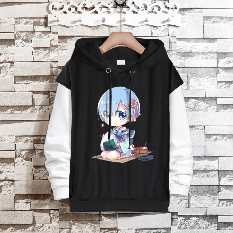 Re:Zero kara Hajimeru Isekai Seikatsu Anime fake two-piece thick hooded sweater from S to 3XL