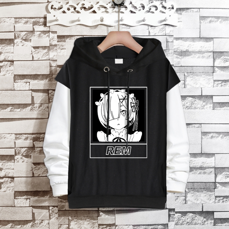 Re:Zero kara Hajimeru Isekai Seikatsu Anime fake two-piece thick hooded sweater from S to 3XL