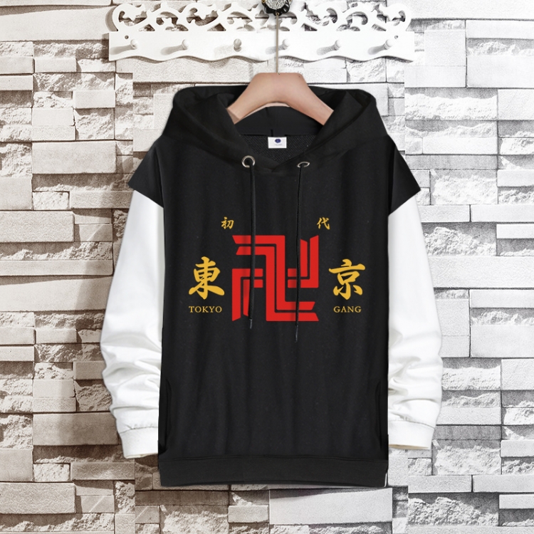 Tokyo Revengers  Anime fake two-piece thick hooded sweater from S to 3XL