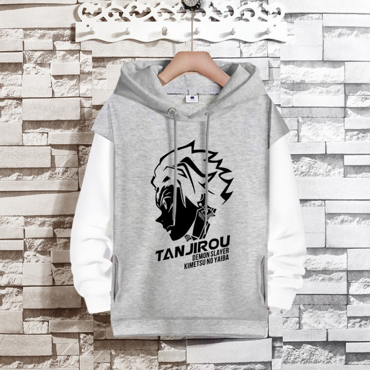 Demon Slayer Kimets Anime fake two-piece thick hooded sweater from S to 3XL