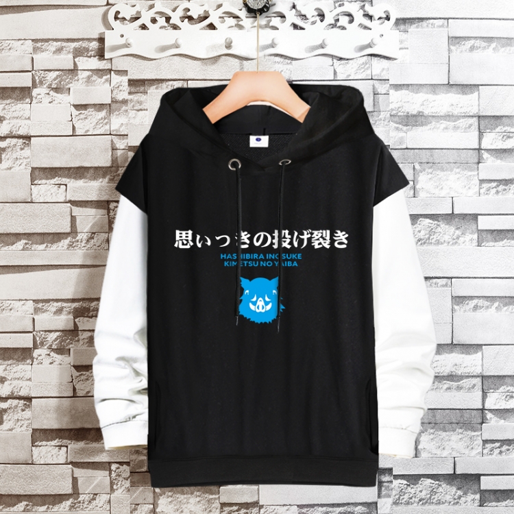 Demon Slayer Kimets Anime fake two-piece thick hooded sweater from S to 3XL