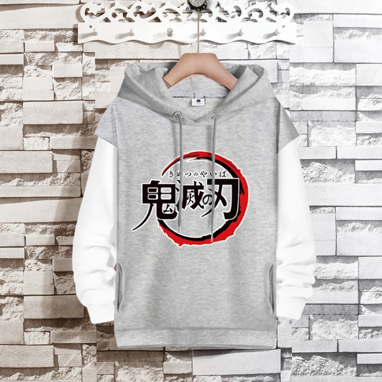 Demon Slayer Kimets Anime fake two-piece thick hooded sweater from S to 3XL